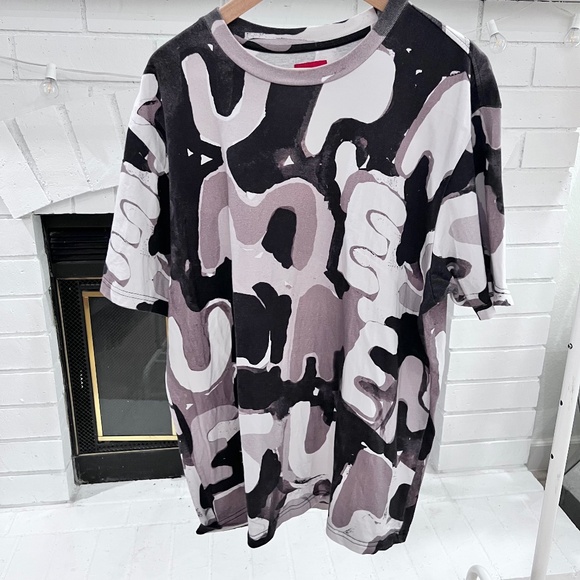 RARE Supreme Painted Graffiti Logo Pattern SS20 Black Gray White - Picture 1 of 5